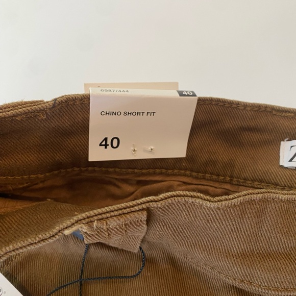 Zara Brown Chino Shorts 40 NWT - Picture 4 of 6